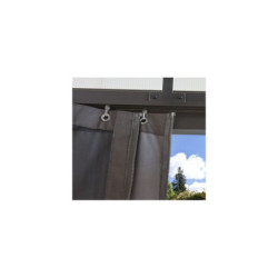 Rideaux occultants en polyester gris pour pergola 3x3m Verona  SOJAG