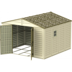 Abri jardin PVC WoodStyle Premium 10,56m² + Kit fondation Duramax