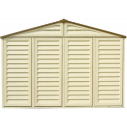 Abri jardin PVC WoodStyle Premium 10,56m² + Kit fondation Duramax