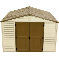 Abri jardin PVC WoodStyle Premium 10,56m² + Kit fondation Duramax