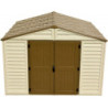 Abri jardin PVC WoodStyle Premium 10,56m² + Kit fondation Duramax