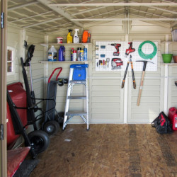 Abri jardin PVC WoodStyle Premium 10,56m² + Kit fondation Duramax