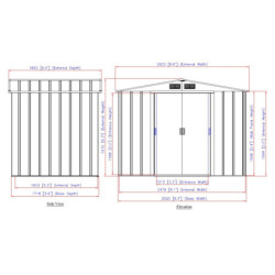 Abri de jardin en métal vert pin 262x182xH.191cm - DURAMAX