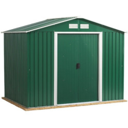 Abri de jardin en métal vert pin 262x182xH.191cm - DURAMAX