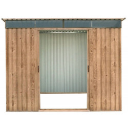 Abri en métal imitation bois Skylight à toit plat 4,84m² DURAMAX