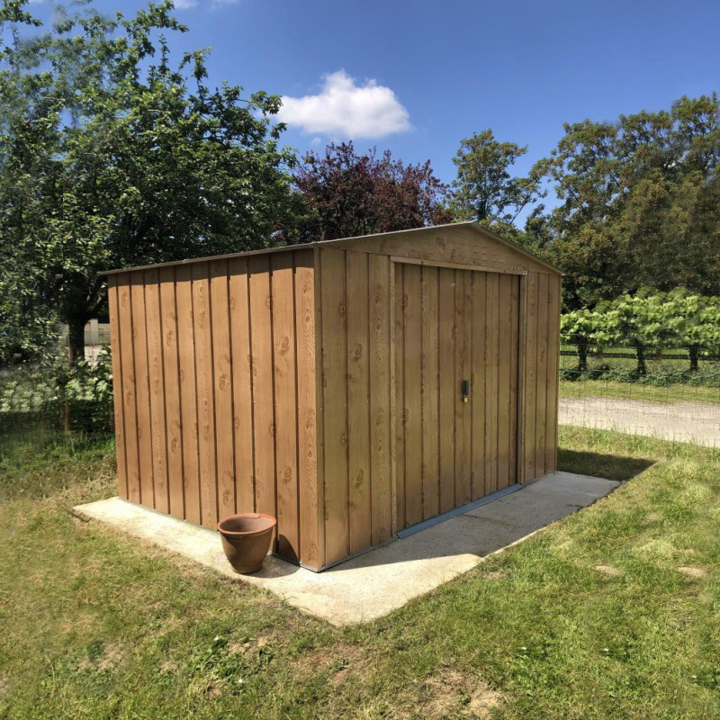 Abri de jardin en métal imitation bois naturel 7,75m² - DURAMAX