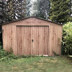 Abri de jardin en métal imitation bois naturel 7,75m² - DURAMAX