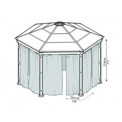 Rideaux en polyester gris pour pergola Roma™ - Palram - Canopia