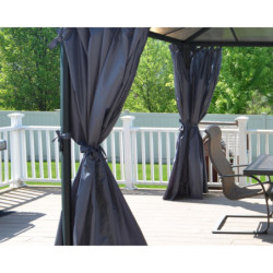 Rideaux en polyester gris pour pergola Roma™ - Palram - Canopia