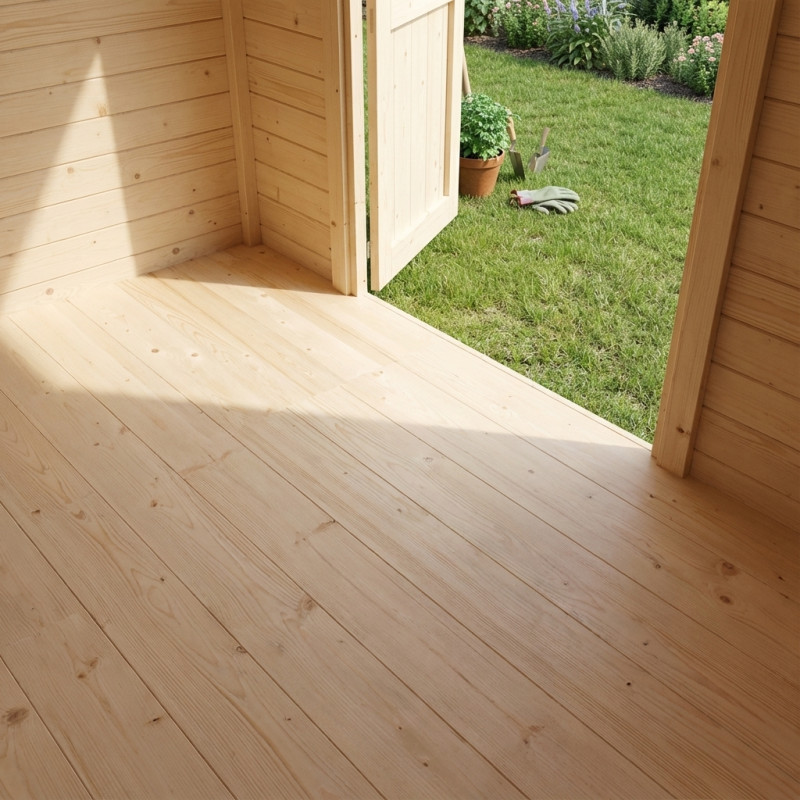 Plancher en bois épicéa du nord pour abris de jardin Karibu 54193