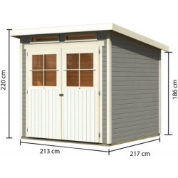 Abri en bois vitrifié gris 19mm 4.62m² Glücksburg 3 - Karibu