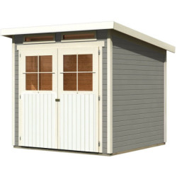 Abri en bois vitrifié gris 19mm 4.62m² Glücksburg 3 - Karibu