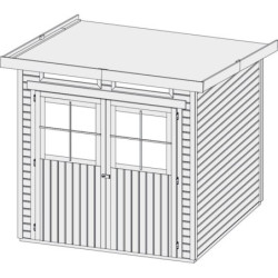 Abri en bois vitrifié gris 19mm 4.62m² Glücksburg 3 - Karibu