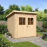 Abri toit plat en bois massif 19mm 4,62m² Glücksburg 3 de Karibu