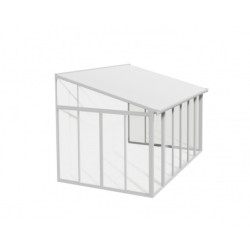 Véranda 300x425cm en alu blanc et polycarbonate 8mm Sanremo Palram - Canopia