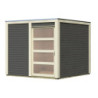 Abri de jardin en bois vitrifié gris 19mm Qubic de 6.05m² Karibu