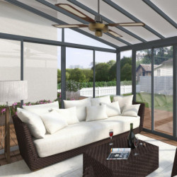Véranda 300x425cm alu gris et polycarbonate 8mm Sanremo - Palram - Canopia