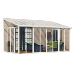 Véranda 300x546cm alu blanc et polycarbonate 8mm Sanremo - Palram - Canopia