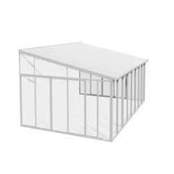 Véranda 400x425cm en alu blanc et polycarbonate 8mm Sanremo Palram - Canopia