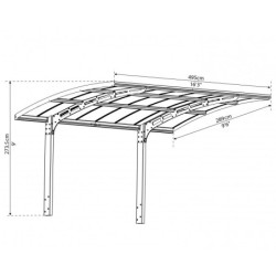 Carport en alu gris et polycarbonate Arizona Breeze 5000 Palram - Canopia
