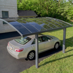 Carport en alu gris et polycarbonate Arizona Breeze 5000 Palram - Canopia