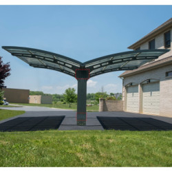 Carport double gris en polycarbonate Arizona Breeze 5000 Palram - Canopia