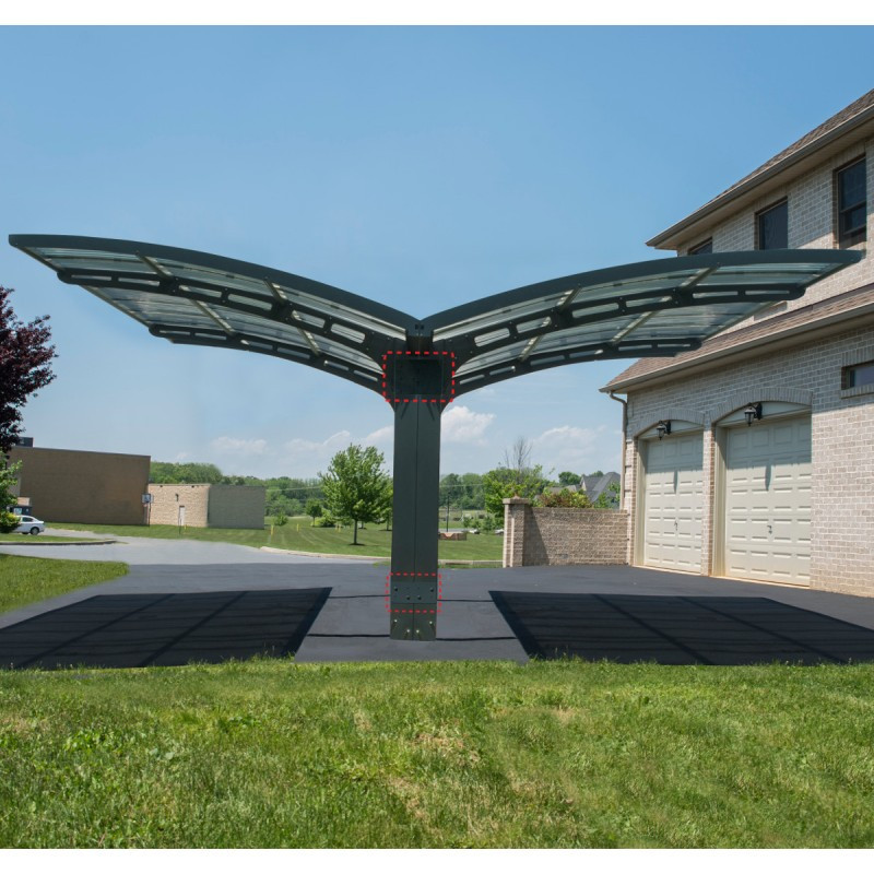 Carport double gris en polycarbonate Arizona Breeze 5000 Palram - Canopia