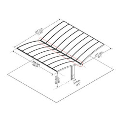 Carport double gris en polycarbonate Arizona Breeze 5000 Palram - Canopia