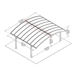 Carport double gris en polycarbonate Arizona Breeze 5000 Palram - Canopia