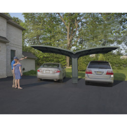 Carport double gris en polycarbonate Arizona Breeze 5000 Palram - Canopia