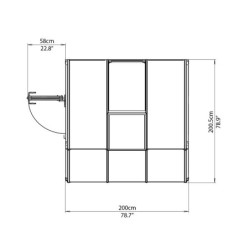Véranda PVC et polycarbonate transparent 200x200cm Sun Room RION