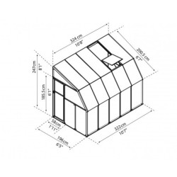 Véranda PVC et polycarbonate transparent 200x324cm Sun Room RION