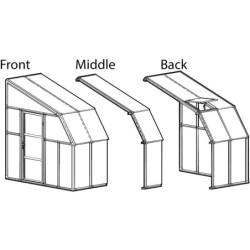 Véranda PVC et polycarbonate transparent 200x386cm Sun Room RION