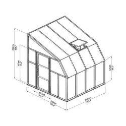 Véranda PVC et polycarbonate transparent 258x260cm Sun Room RION