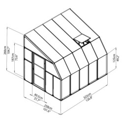 Véranda PVC et polycarbonate transparent 258x322cm Sun Room RION