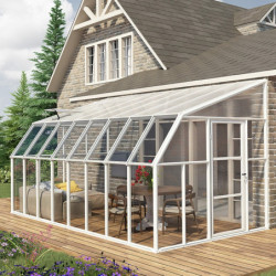 Véranda PVC et polycarbonate transparent 258x508cm Sun Room RION