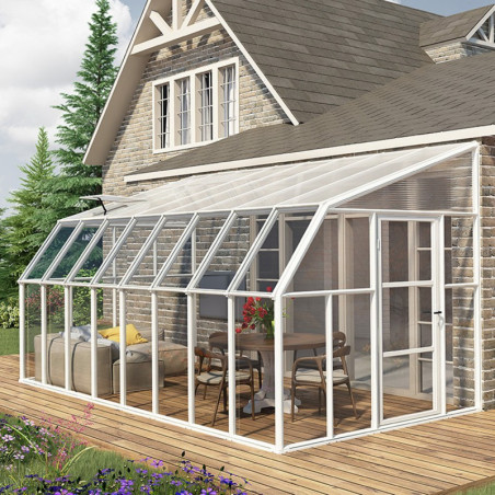 Véranda PVC et polycarbonate transparent 258x508cm Sun Room RION