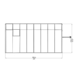 Véranda PVC et polycarbonate transparent 258x508cm Sun Room RION