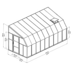 Véranda PVC et polycarbonate transparent 258x570cm Sun Room RION