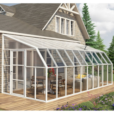 Véranda PVC et polycarbonate transparent 258x632cm Sun Room RION