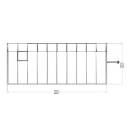 Véranda PVC et polycarbonate transparent 258x632cm Sun Room RION