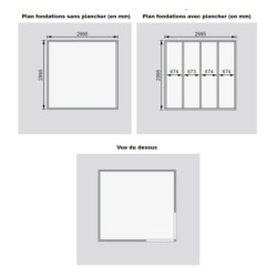Abri en bois massif 28mm toit plat Qubu Eck 9.24m² - Karibu