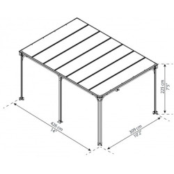 Pergola en aluminium et polycarbonate 316x436cm Milano™ 4300 - Palram - Canopia