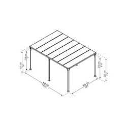 Pergola en aluminium et polycarbonate 316x436cm Milano™ 4300 - Palram - Canopia