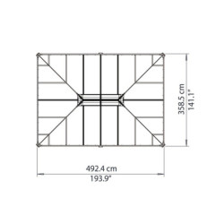 Pergola aluminium et polycarbonate 492x359cm Martinique 5000 Palram - Canopia
