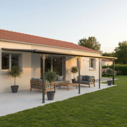 Pergola adossée ajustable en aluminium 3,05x6,18m X-METAL