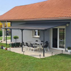 Pergola adossée ajustable en aluminium 3,05x6,18m X-METAL