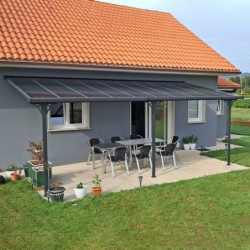 Pergola adossée ajustable en aluminium 3,05x6,18m X-METAL