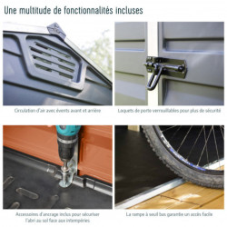 Abri de jardin en résine Skylight Deco 1,55m² - Gris - Palram - Canopia