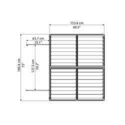 Abri en polycarbonate 2,65m² Skylight Deco + Plancher Palram - Canopia